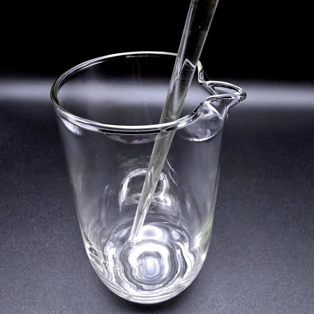 Hand Blown Clear Glass Heart Rim Cocktail Mixing Pitcher with Glass Stir Rod‎